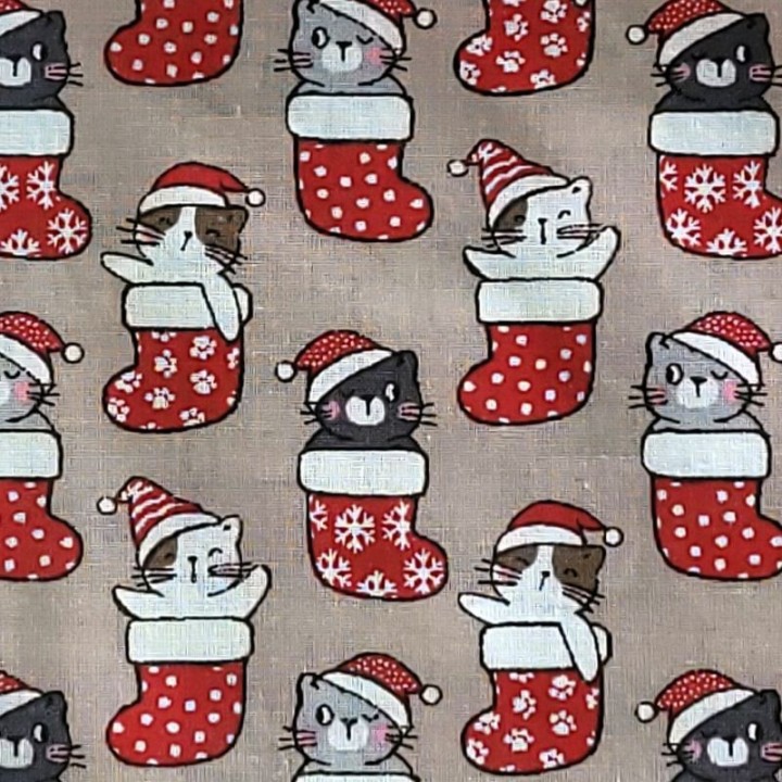 Lot 3 lingettes lavables Noël en coton | Aux 3 pti's chats