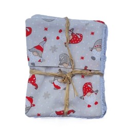 Lot 3 lingettes lavables Noël en coton | Aux 3 pti's chats