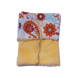 Lot 3 lingettes lavables Fleurs en fête en coton | Aux 3 pti's chats