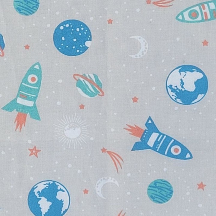 Lot 3 lingettes lavables Explorons l'espace en coton | Aux 3 pti's chats